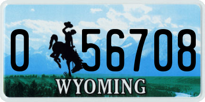 WY license plate 056708