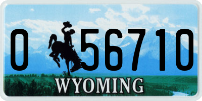 WY license plate 056710