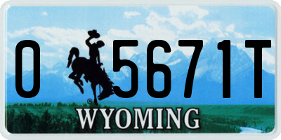WY license plate 05671T