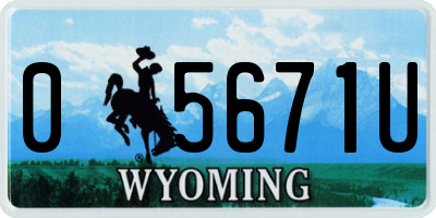 WY license plate 05671U