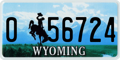 WY license plate 056724