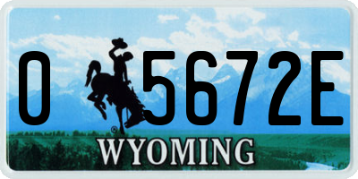 WY license plate 05672E
