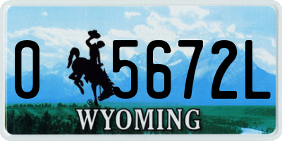 WY license plate 05672L