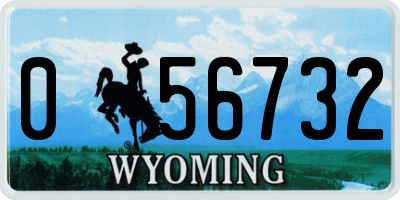 WY license plate 056732