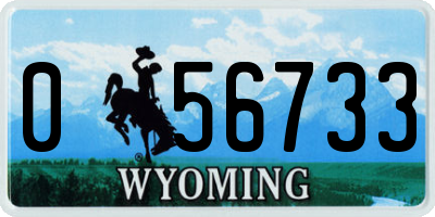 WY license plate 056733
