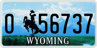 WY license plate 056737
