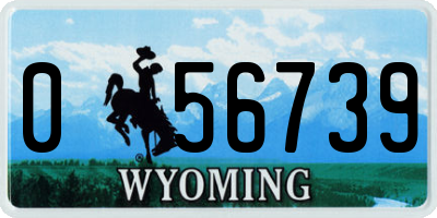 WY license plate 056739