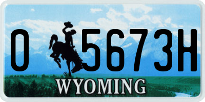 WY license plate 05673H