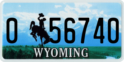 WY license plate 056740
