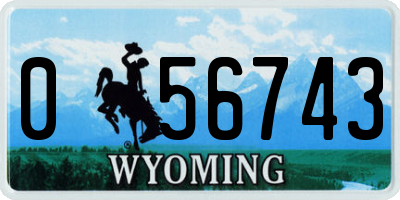 WY license plate 056743