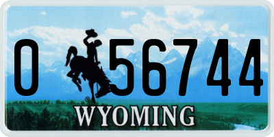 WY license plate 056744