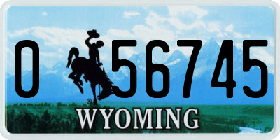 WY license plate 056745