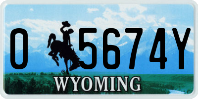 WY license plate 05674Y