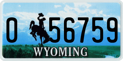 WY license plate 056759
