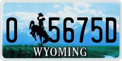 WY license plate 05675D