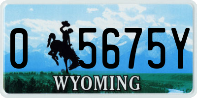 WY license plate 05675Y