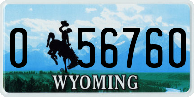 WY license plate 056760