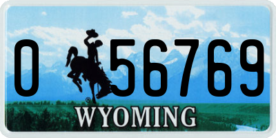 WY license plate 056769