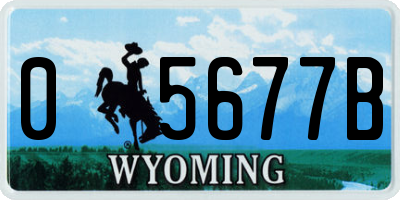 WY license plate 05677B
