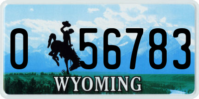 WY license plate 056783