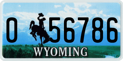 WY license plate 056786