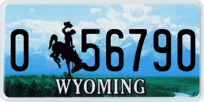 WY license plate 056790