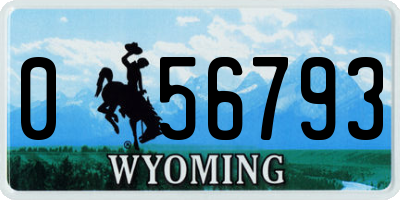 WY license plate 056793
