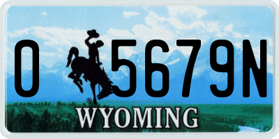 WY license plate 05679N