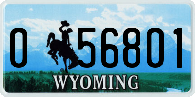 WY license plate 056801