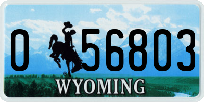 WY license plate 056803