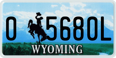 WY license plate 05680L