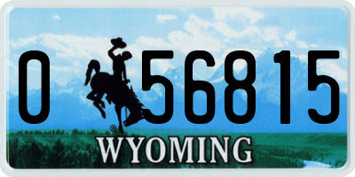 WY license plate 056815