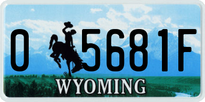 WY license plate 05681F