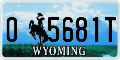 WY license plate 05681T
