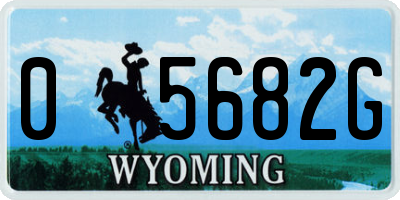 WY license plate 05682G