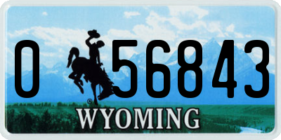 WY license plate 056843