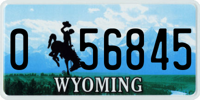 WY license plate 056845