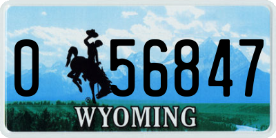 WY license plate 056847