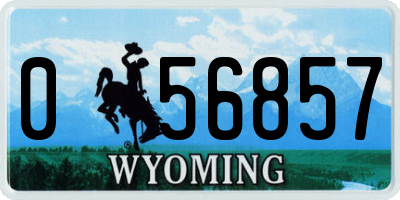 WY license plate 056857