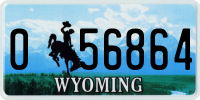 WY license plate 056864