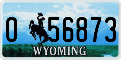 WY license plate 056873