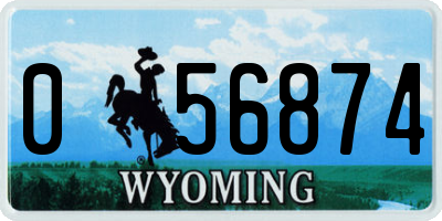 WY license plate 056874