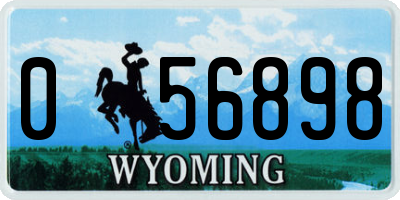 WY license plate 056898