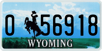 WY license plate 056918