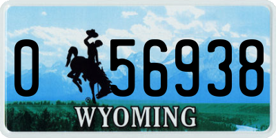 WY license plate 056938