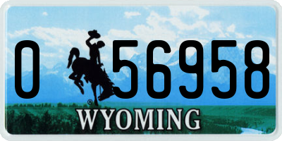 WY license plate 056958