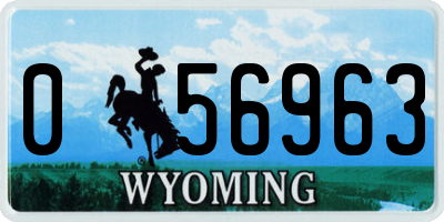 WY license plate 056963