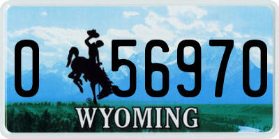 WY license plate 056970