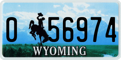 WY license plate 056974