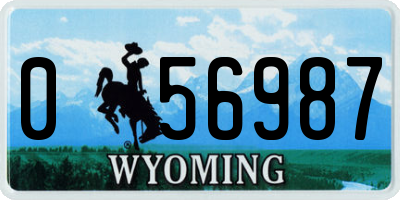 WY license plate 056987